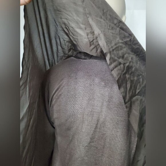 Eileen Fisher Silk, Brown Open Font, Cape, Cardigan. (3 cuts on fabric, hidden) - Picture 11 of 13